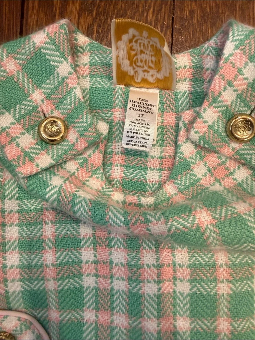 The Beaufort Bonnet Company Jilly Jumper in Green & Pink Plaid